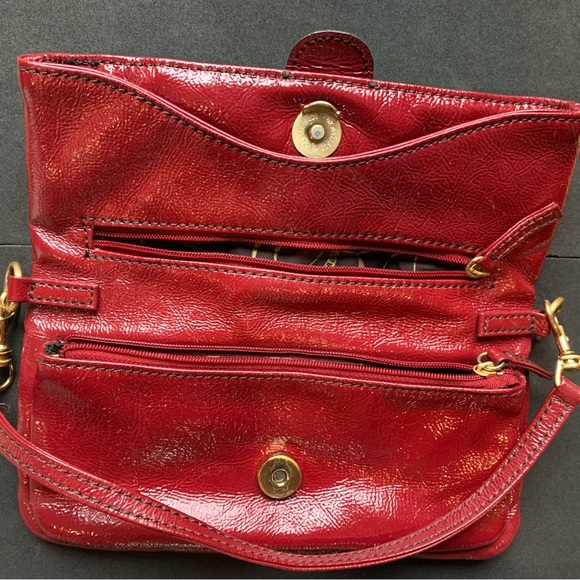 Rampage Clutch | Deep Cherry | Gold Accents | Removable Strap - Picture 9 of 11